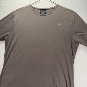 Cuts Clothing Elongated Shirt Mens Large Pyca Pro Brown Short Sleeve Stretch